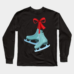 Pair of ice skates with Long Sleeve T-Shirt